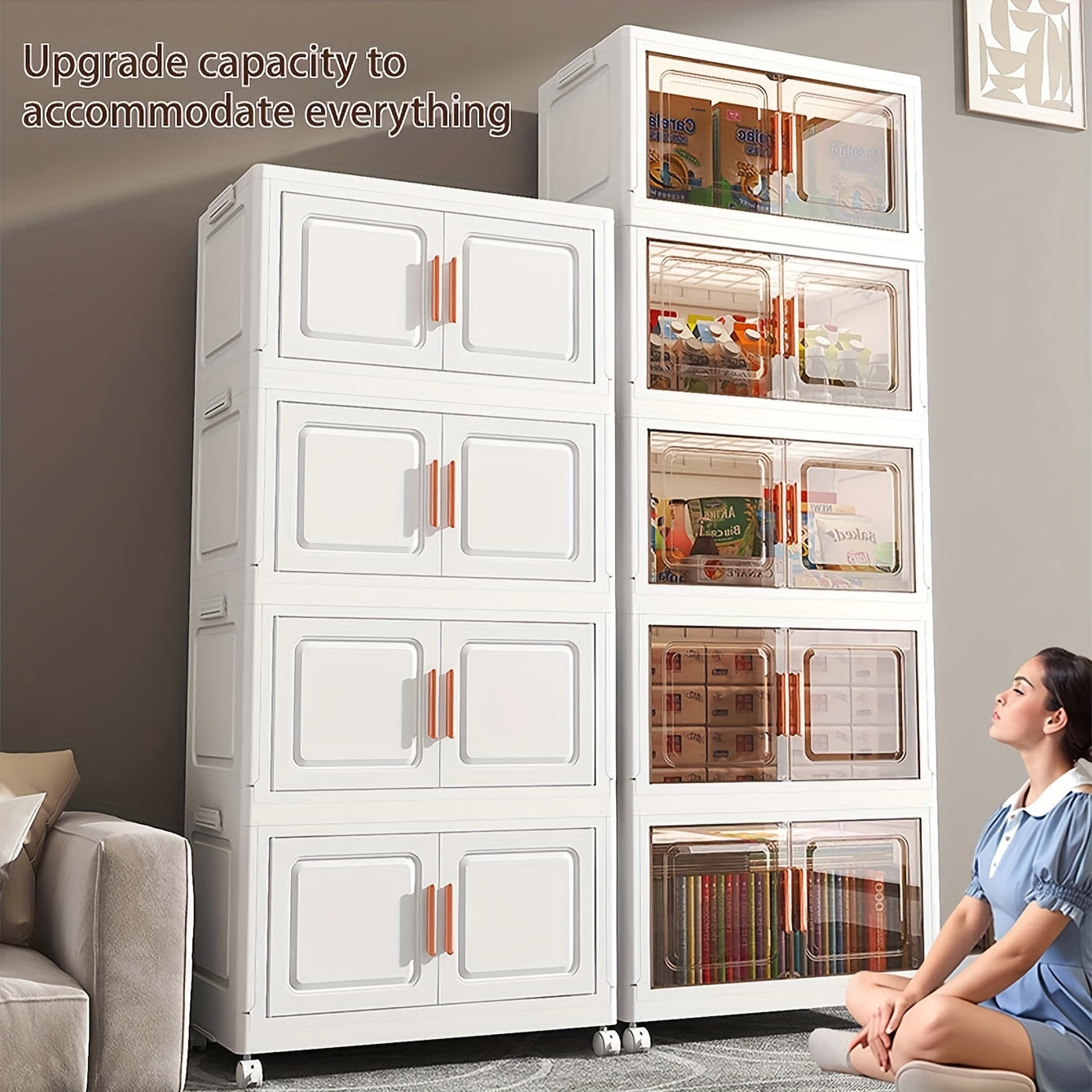 Transparent Storage Cabinet Magnetic Doors-3