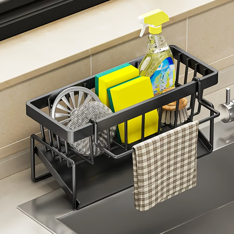 Kitchen Sink Organizer With Dishcloth Holder-2