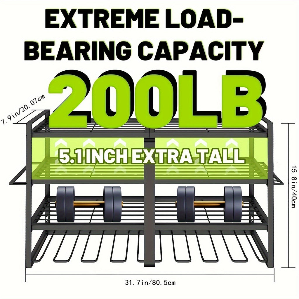 Wall Mounted 4-Tier Metal Tool Rack Organizer-2