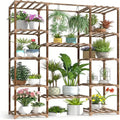 Multi-layer Wooden Plant Stand - 12 Tier Flower Pot Holder Rack-0