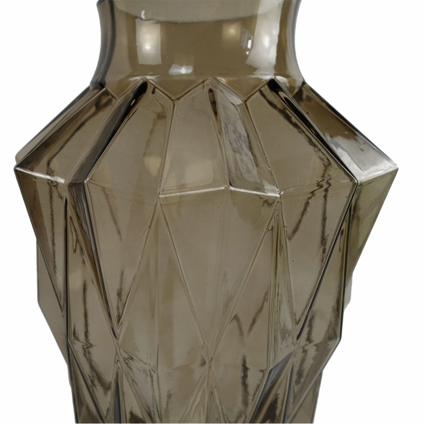 Glass Vase Brown Geometric Glass Vase 30cm-2