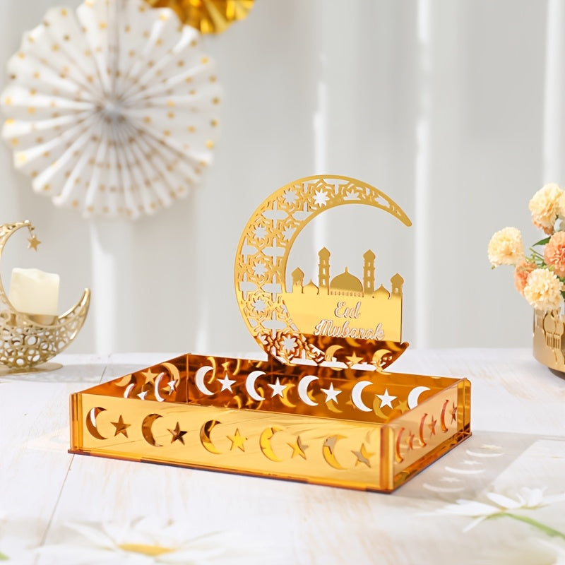 Elegant Crescent Moon & Star Acrylic Tray-2