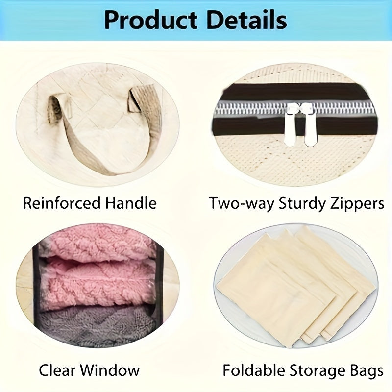 Large Foldable Storage Bins with Handles (3-Pack)-3