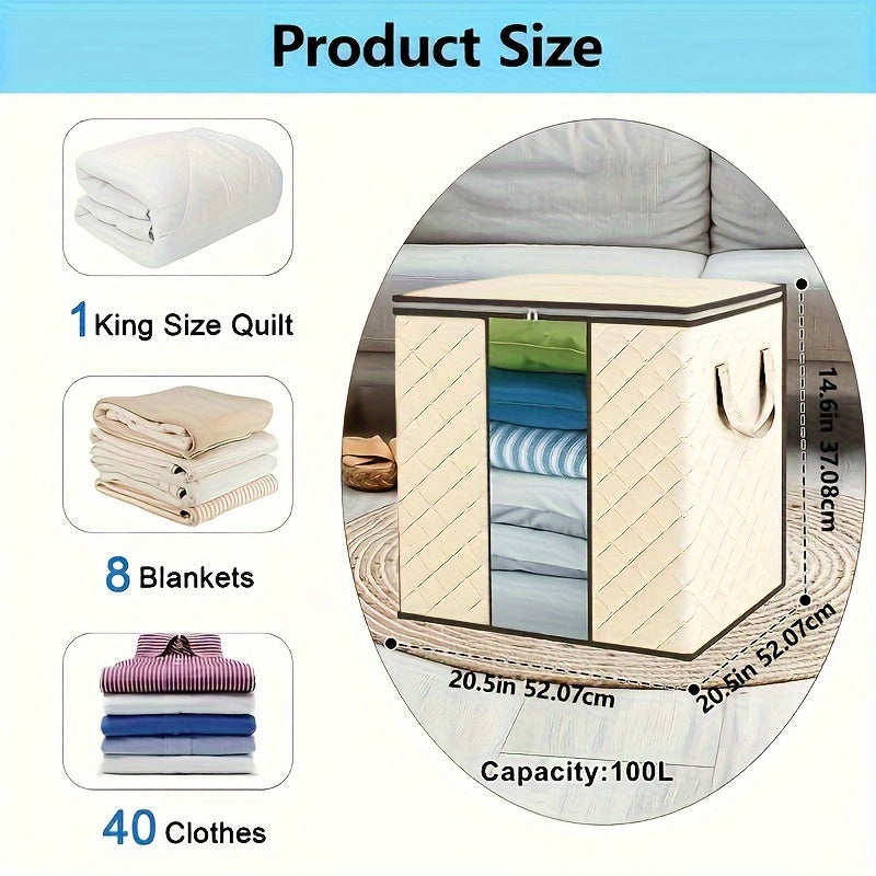 Large Foldable Storage Bins with Handles (3-Pack)-1