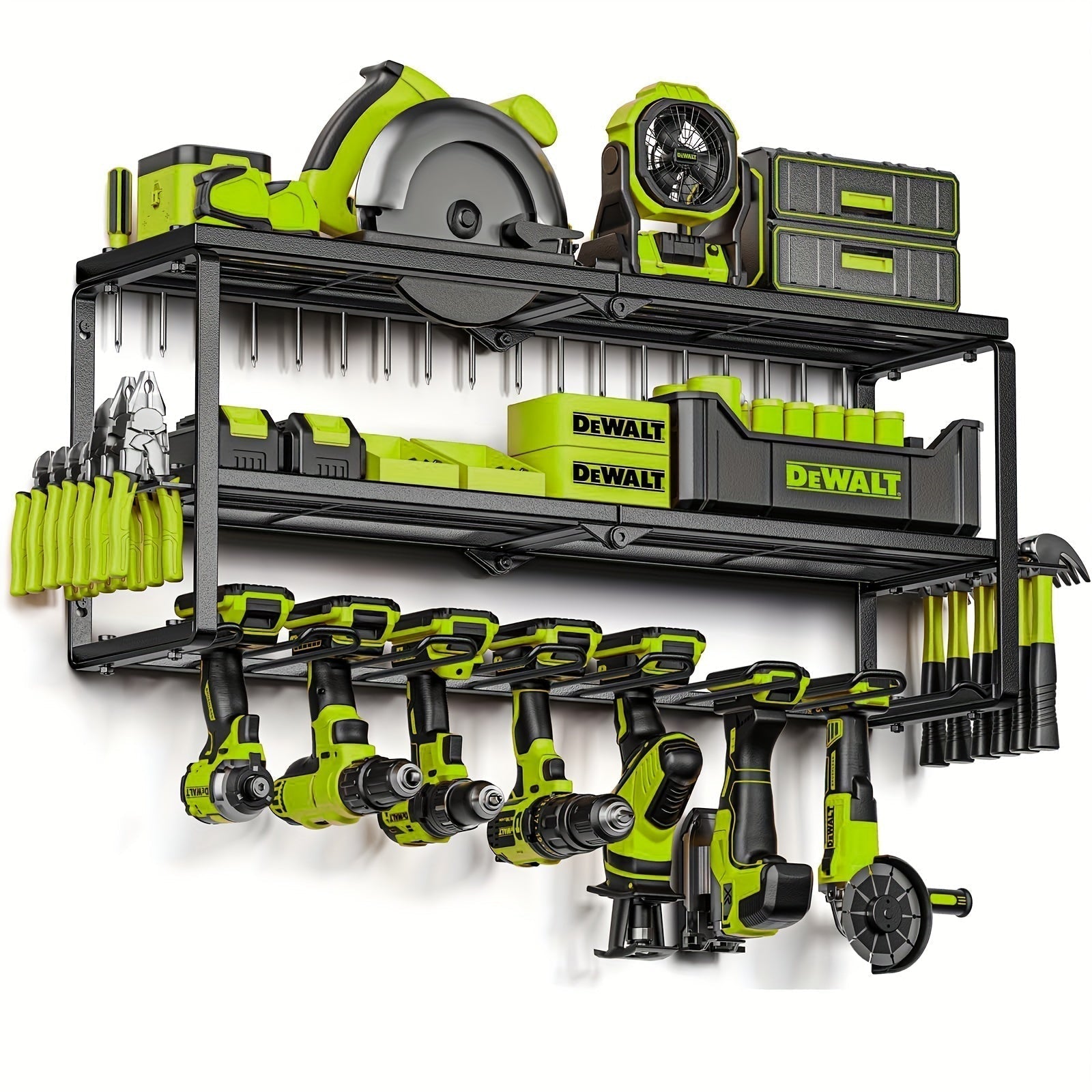 Wall Mounted 4-Tier Metal Tool Rack Organizer-4