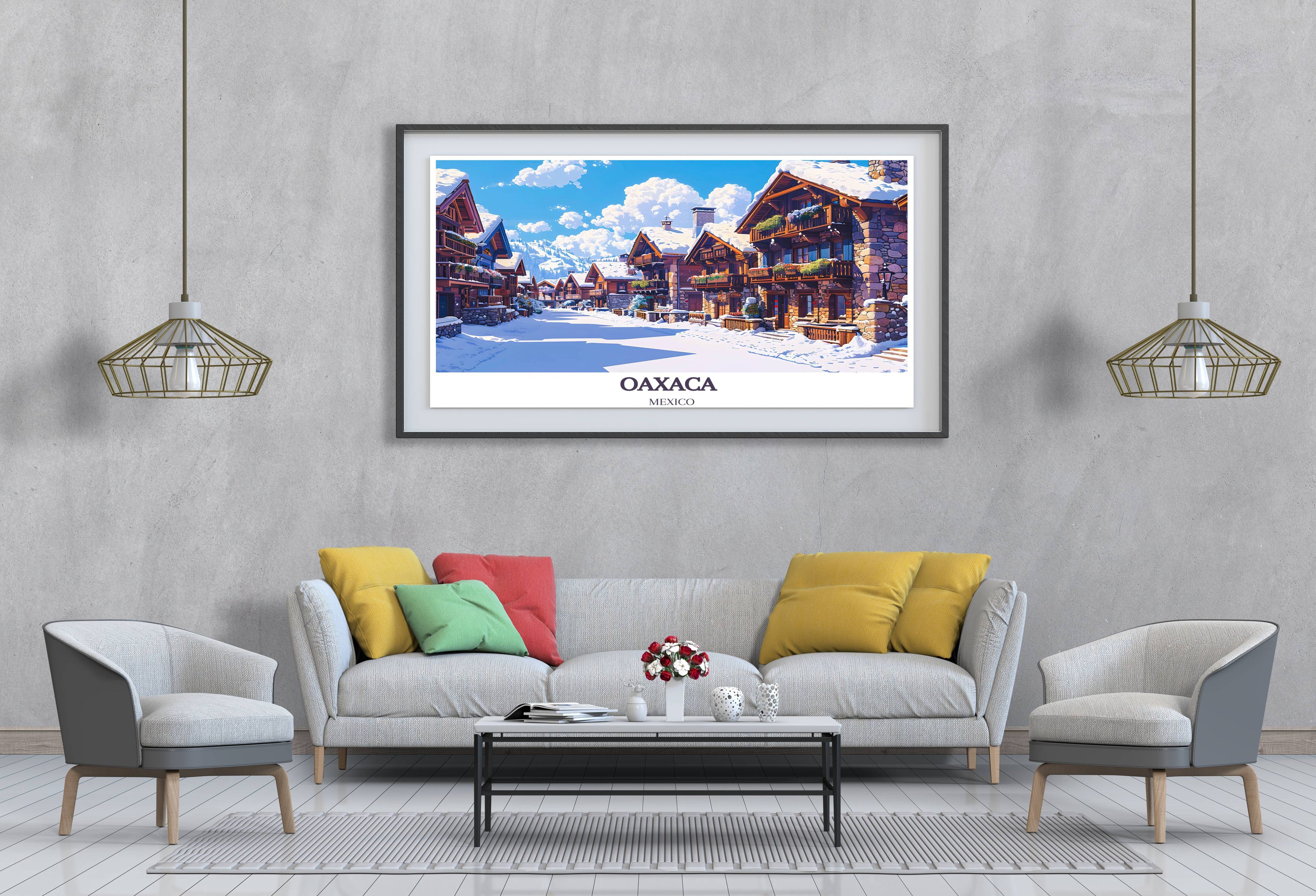 Oaxaca Wall Art - Val d'Isere Village Prints - Mexico Wall Art-1