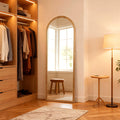 Arc Full Body Mirror 160x50cm Solid Wood frame Wall Mirror Dressing Room Mirror-Brown/Black/White