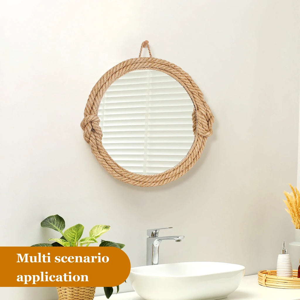 Home Decor Nordic hanging  mirror creative hanging wall sofa porch homestay style background wall decor makeup mirror