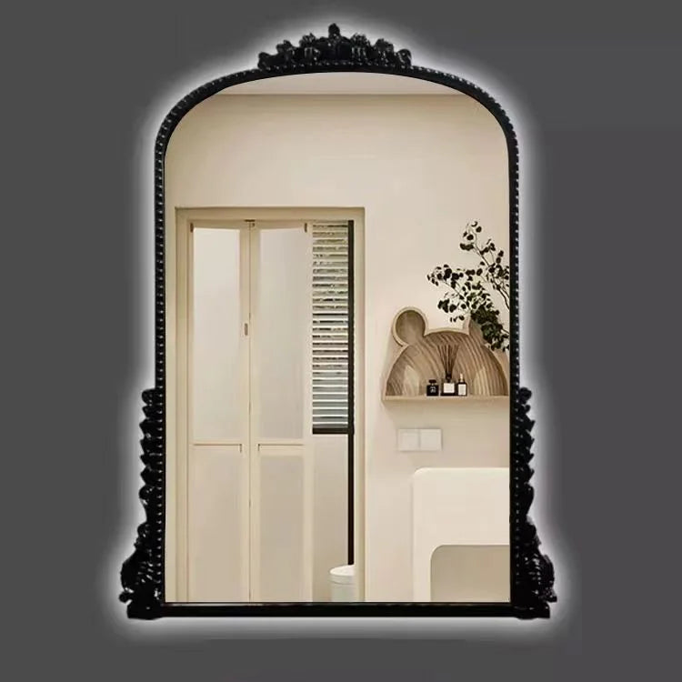 Vintage Antique Wood Arch Frame Art Decor Primrose Mirror Gorgeous Gold Wall Filigree Floor Mirror For Home Living Room