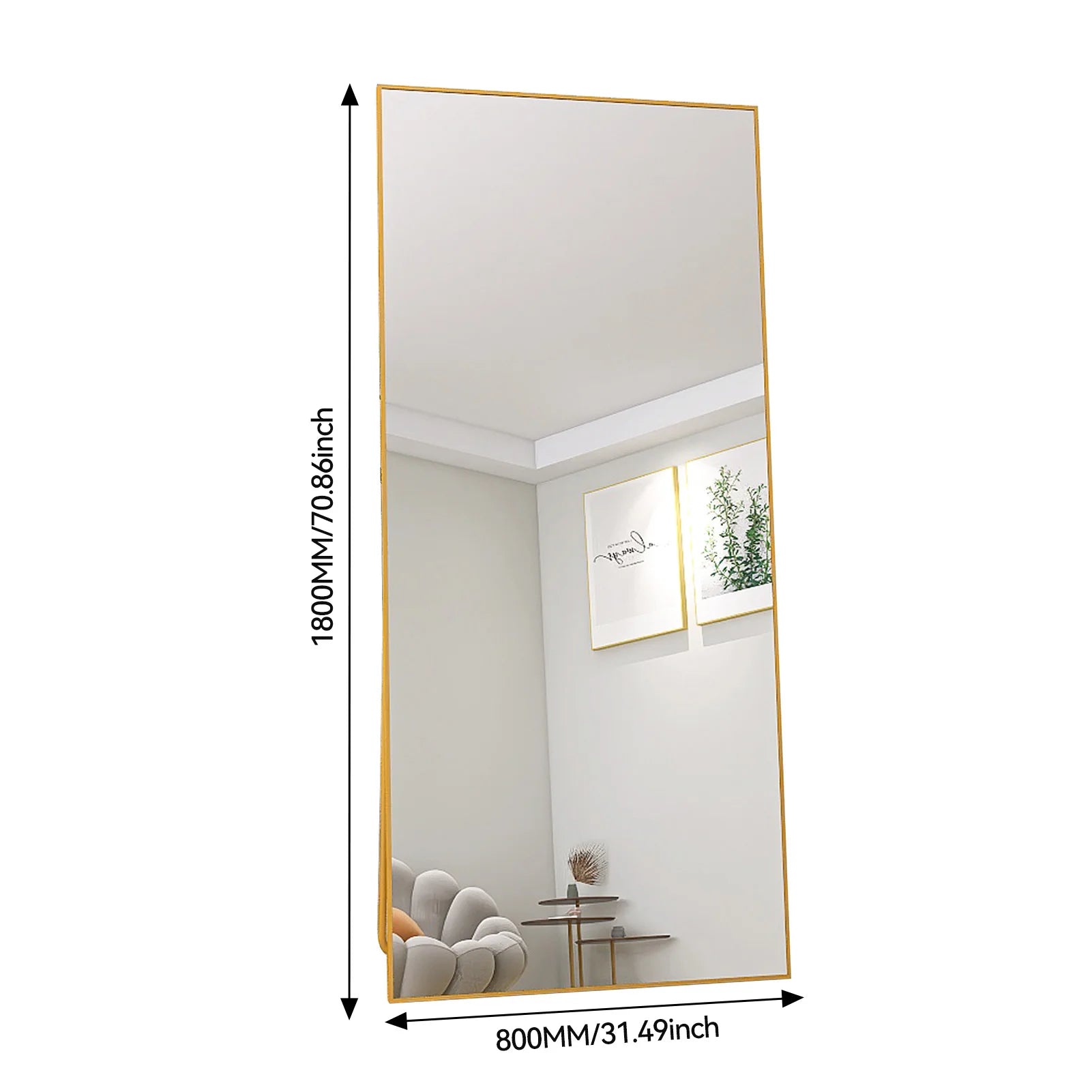 Full Length Mirror,Standing Mirror with Black Frame, Large Wall Mirror for Standing, Leaning or Hanging