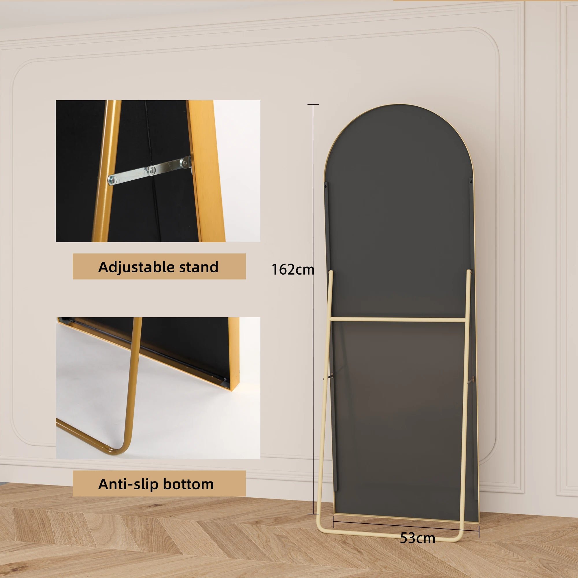Full Length Mirror,Standing Mirror with Black Frame, Large Wall Mirror for Standing, Leaning or Hanging