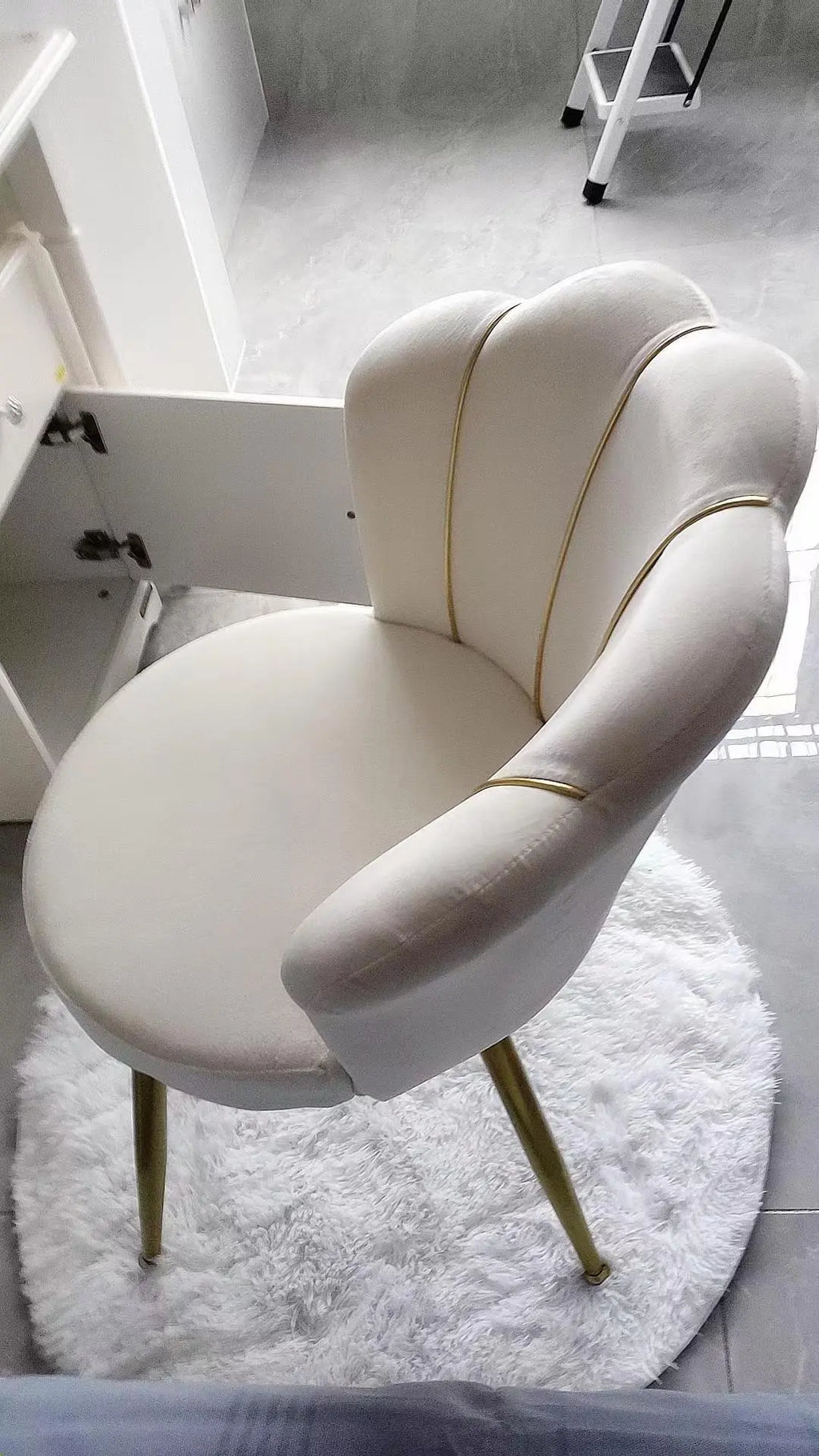 Modern Nordic Velvet Dressing Chair - Bedroom & Living Room Furniture-4