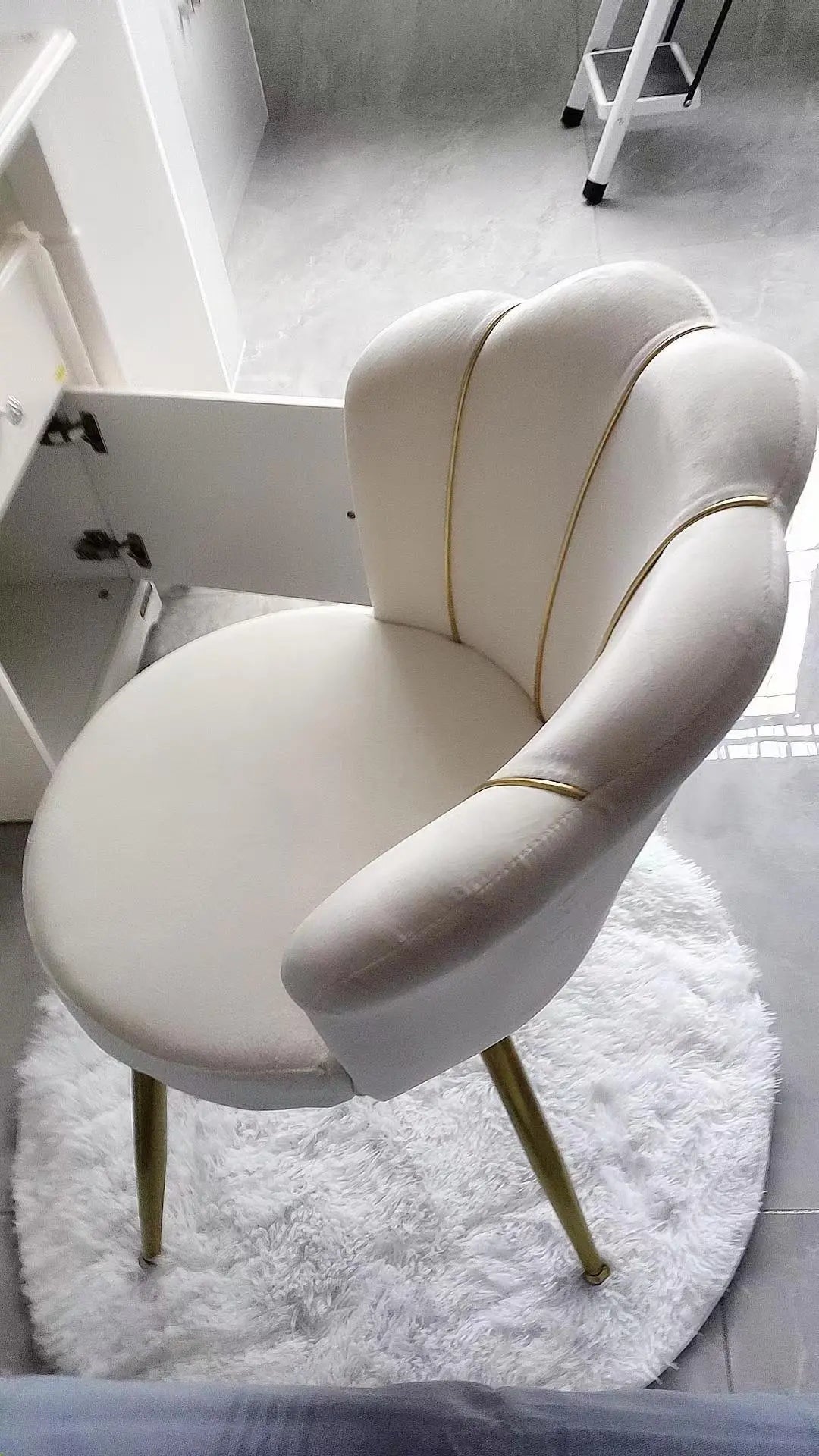 Modern Nordic Velvet Dressing Chair - Bedroom & Living Room Furniture-4