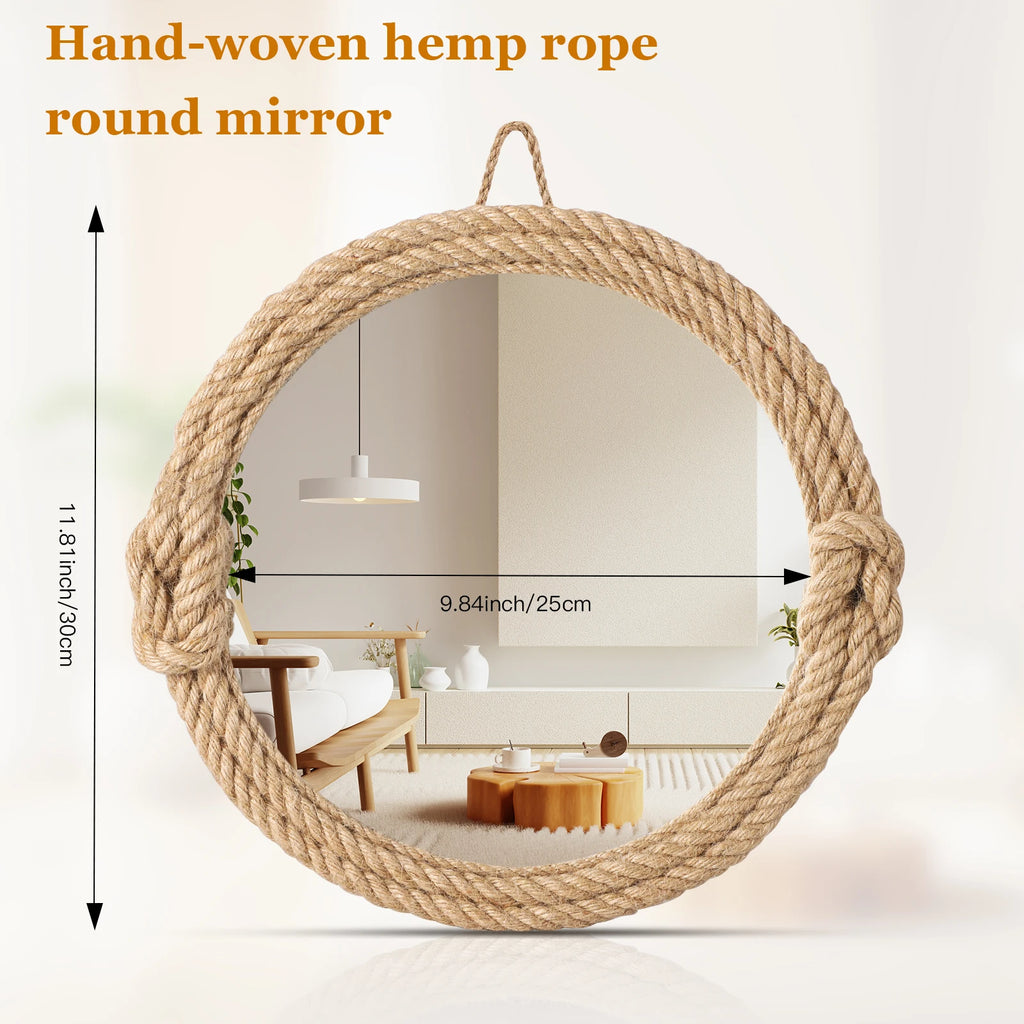Home Decor Nordic hanging  mirror creative hanging wall sofa porch homestay style background wall decor makeup mirror
