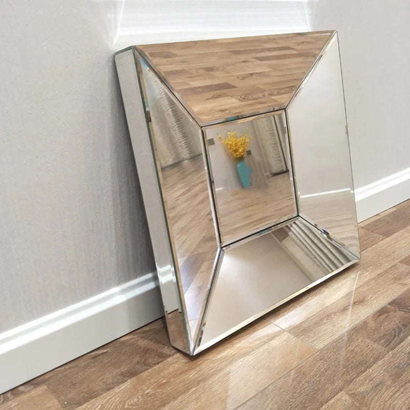 Background Wall Decorative Mirror Square Wall Mirror Ornaments Living Room Wall Hanging Combination Home Decoration Accessories