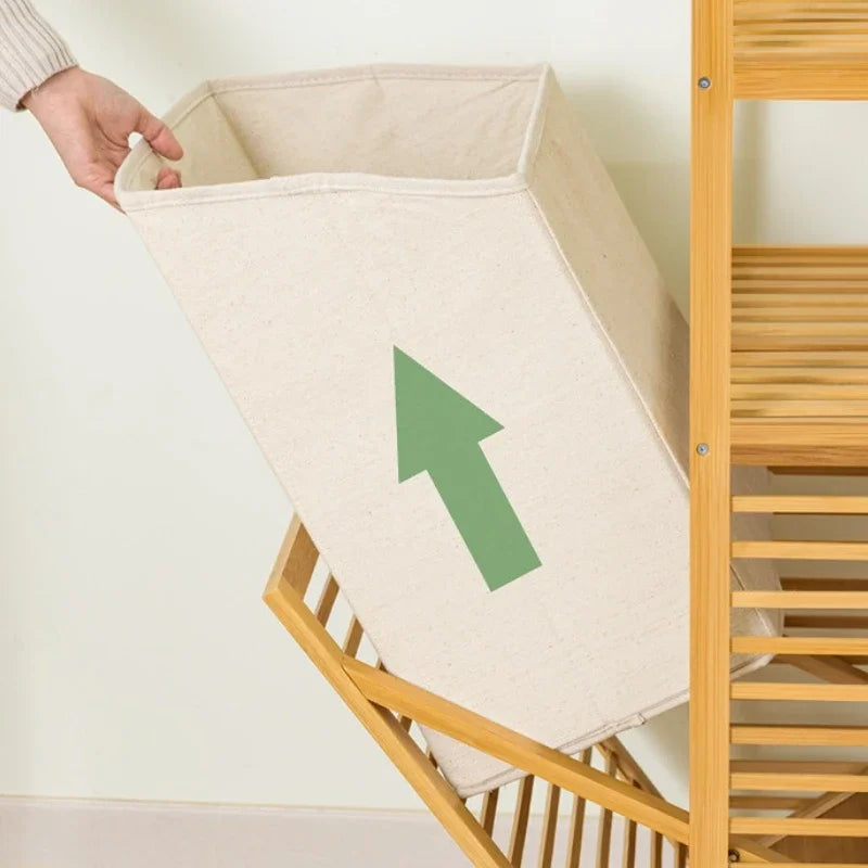 4-Tier Laundry Hamper with Tilt-Out Basket | Bathroom Storage Shelf Organizer-2