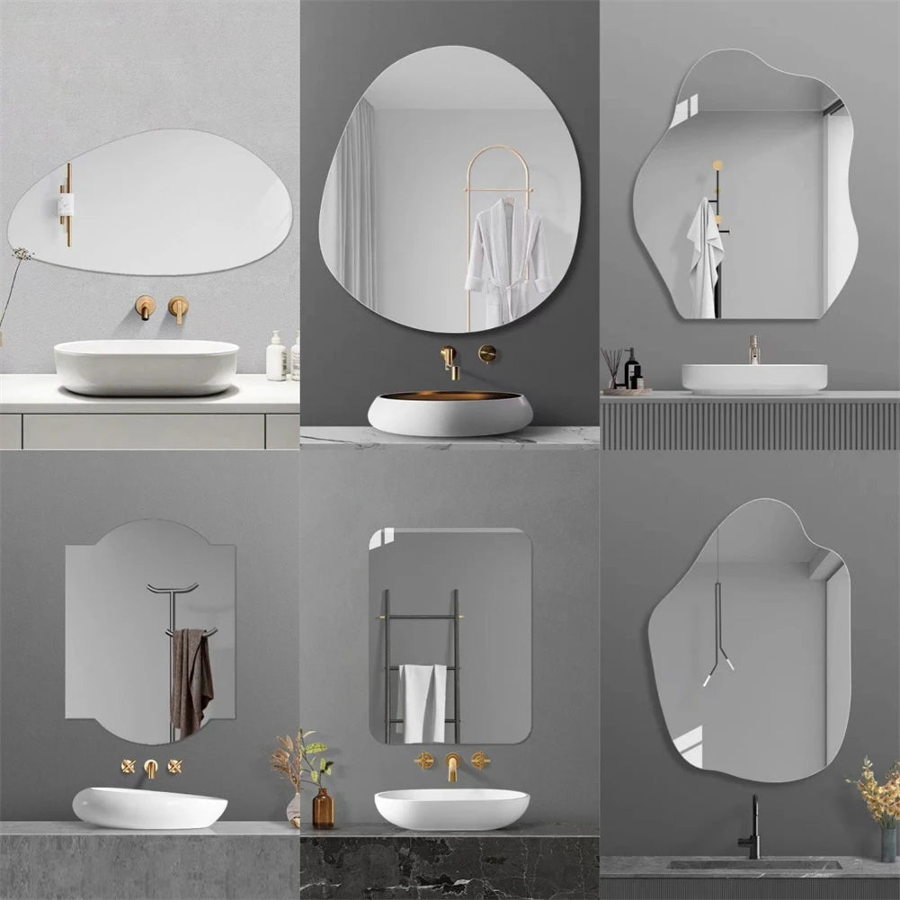 Irregular Wall Mirror Multiple Sizes Glass Decorative Make Up Mirrors For Dressing Table Bathroom Bedroom Living Room Mirror