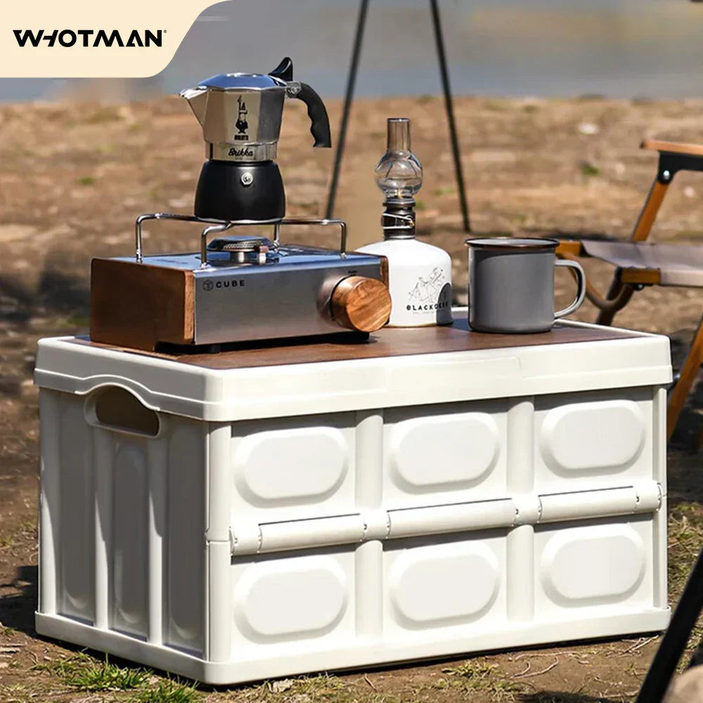 Wooden Camping Storage Organizer Box with Large Capacity-1