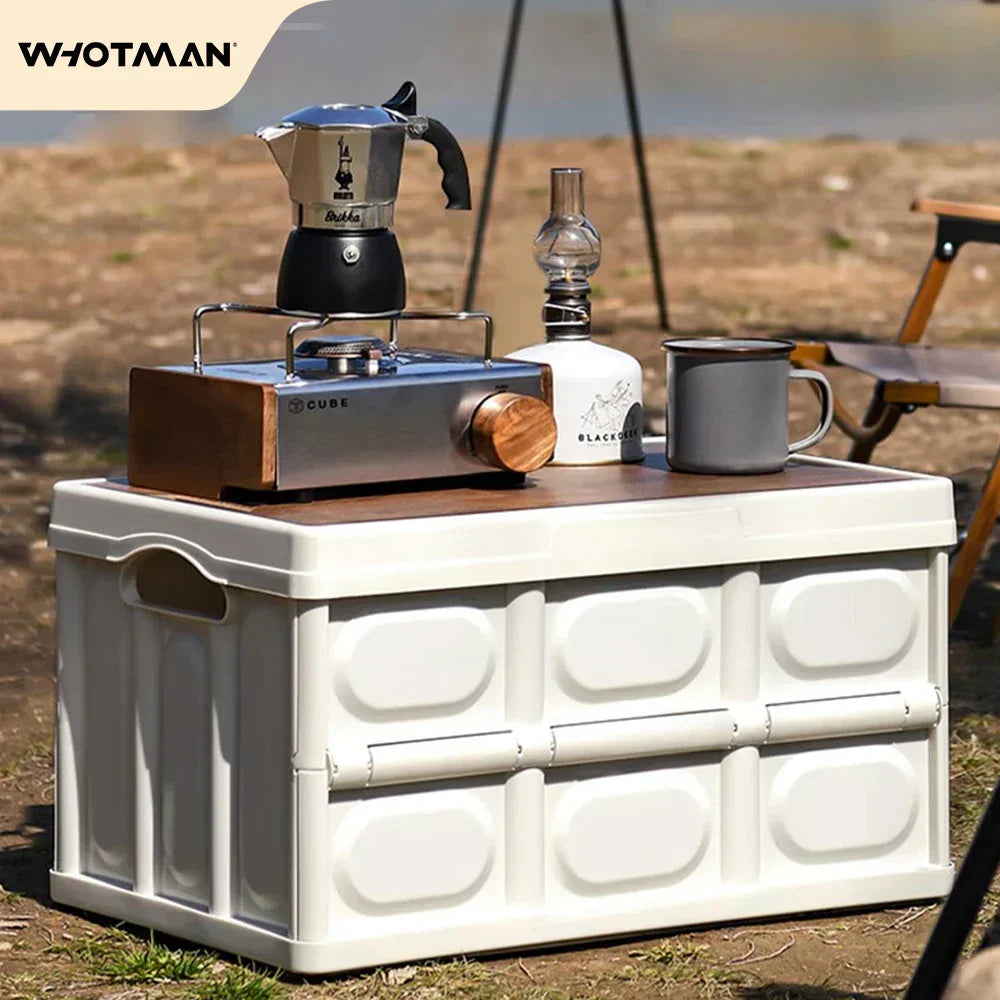 Wooden Camping Storage Organizer Box with Large Capacity-1