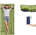 4-Inch Thick Inflatable Camping Sleeping Mat Built-in Pillow And Pump Green-0