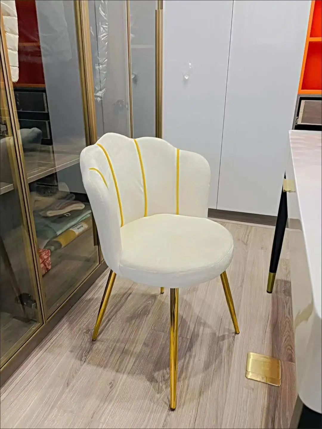 Modern Nordic Velvet Dressing Chair - Bedroom & Living Room Furniture-2