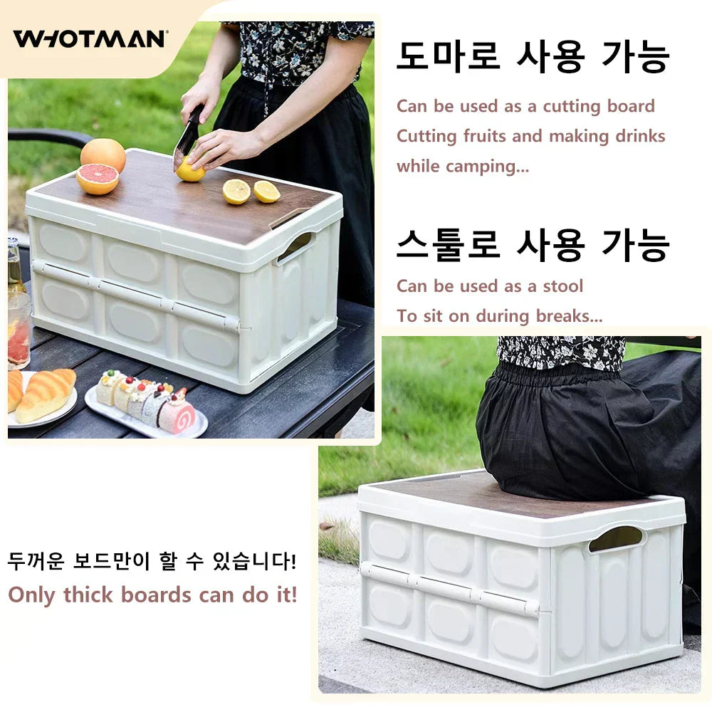 Wooden Camping Storage Organizer Box with Large Capacity-2