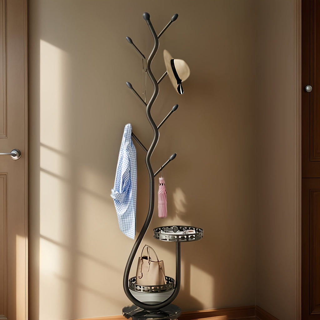 Freestanding Metal Coat Rack with Branch Hooks-4