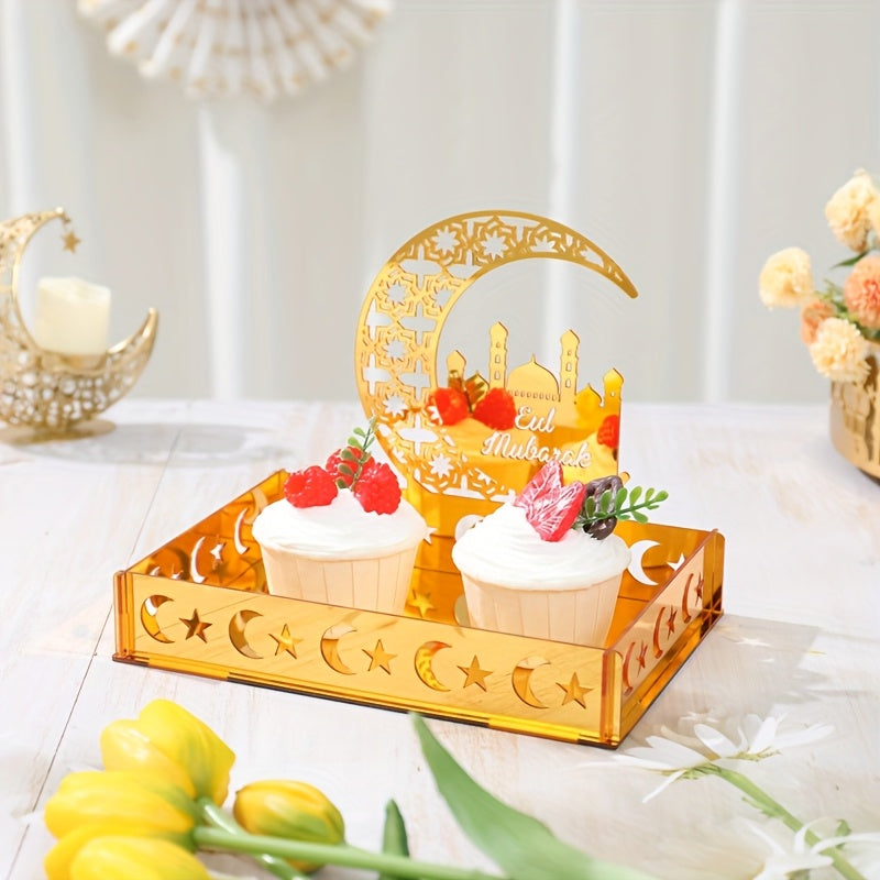 Elegant Crescent Moon & Star Acrylic Tray-1