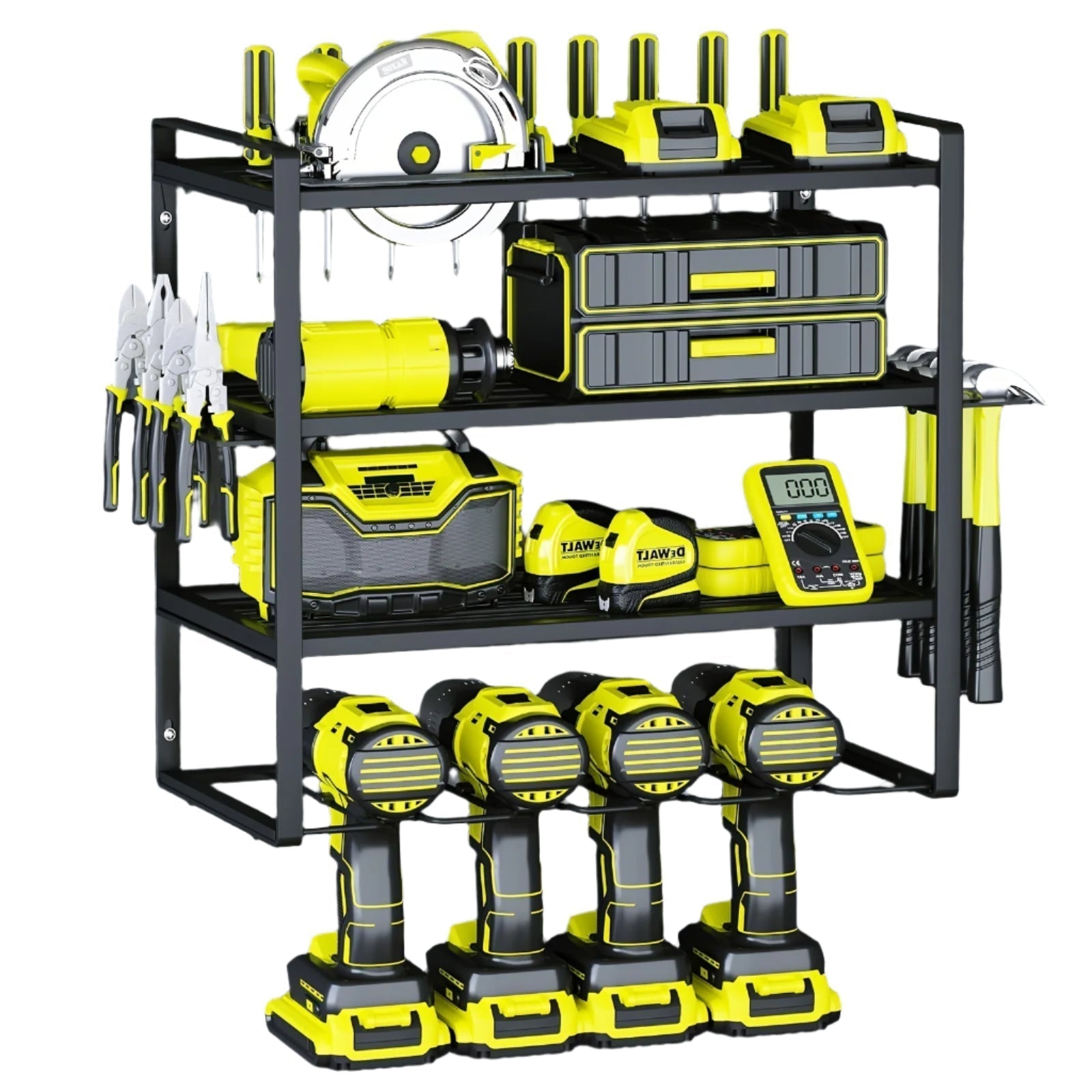 4-Layer Wall Mount Drill Holder Rack Organizer-0