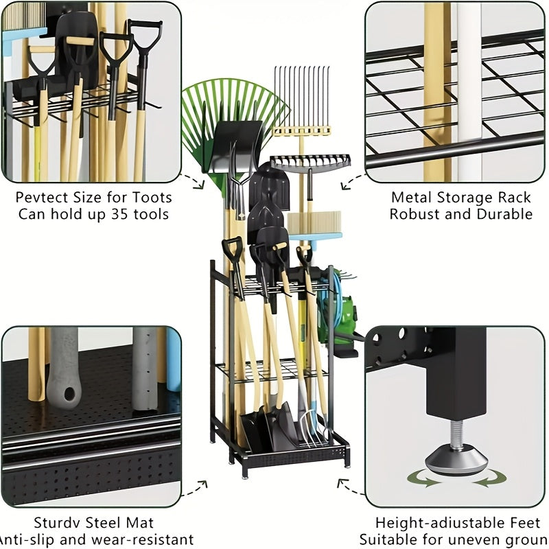 Garden Tool Storage Rack Rustproof Organizer-3