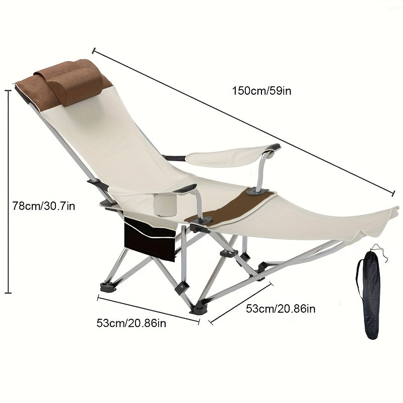 Iron Beach Chair Folding Outdoor Recliner-2