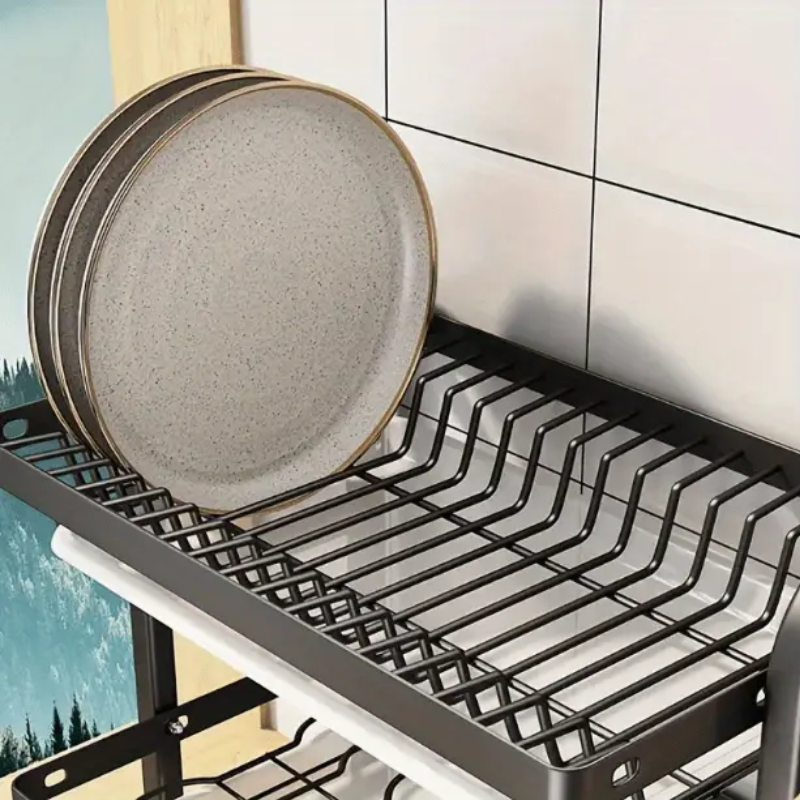 Dish Rack with Utensil & Board Holder (3-Tier)-1