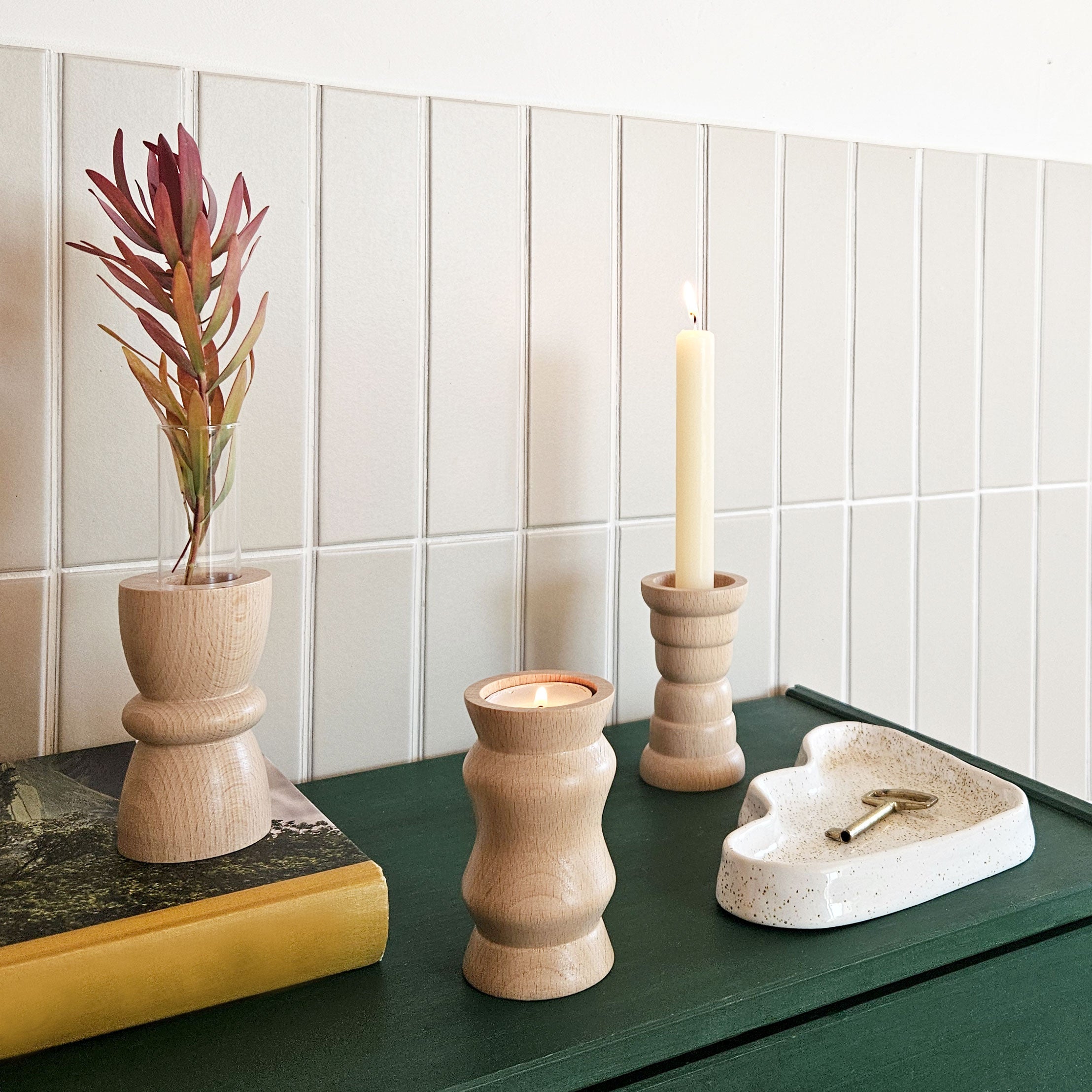 Vira 3 in 1 - Pure Wood I - Candle Holder / Tea Light Holder / Vase-1